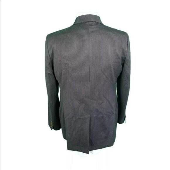 Brooks Brothers 42R Navy Stripe Suit Jacket 2 Button 1 Vent 100% Wool - Picture 3 of 7